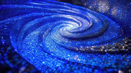 abstract blue background with glitter and sequins, beautiful bokehの素材