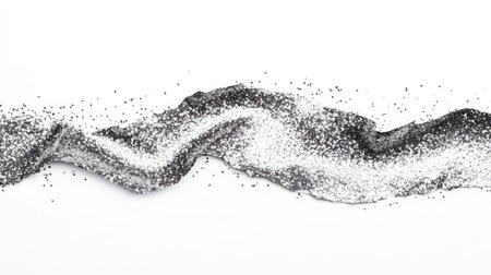 Black glittering confetti on a white background. Isolated.の素材