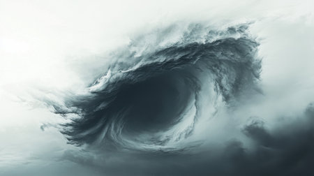 Dark stormy clouds in the sky. 3d render illustration.の素材