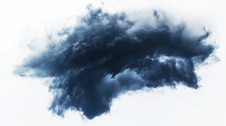 Dramatic black cloud on white background. 3d illustration.の素材