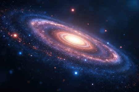Galaxy in space, computer generated abstract background, 3D renderingの素材