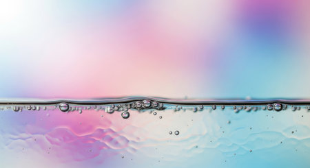Water surface with air bubbles. Abstract background with water and air bubbles.の素材