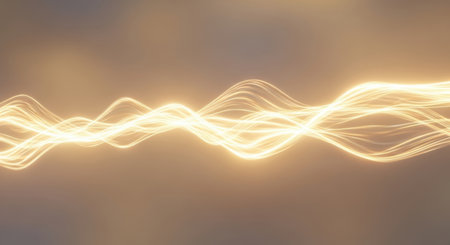 Abstract light background. Glowing dynamic lines texture. 3d renderingの素材