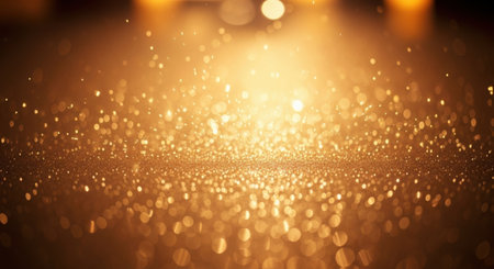 golden glitter vintage lights background. gold and black. de focusedの素材