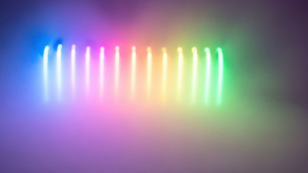 Neon lights abstract background. Vector illustration for your graphic design.の素材