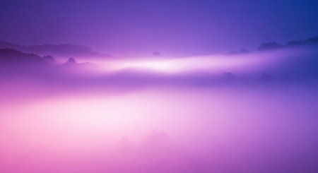 Fog and cloud on the sky at sunset. Vector illustration.の素材