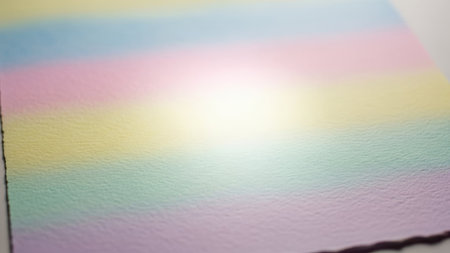 Blurred abstract background with multicolored paper sheets. Rainbow colors.の素材