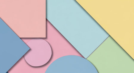 Minimal geometric background in pastel colors. Abstract creative concept.の素材