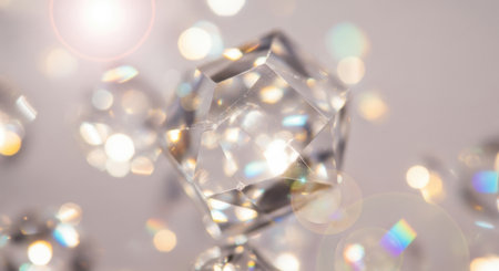 crystal ball with bokeh background, 3d render illustrationの素材