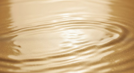 golden water surface with ripples close-up. abstract backgroundの素材