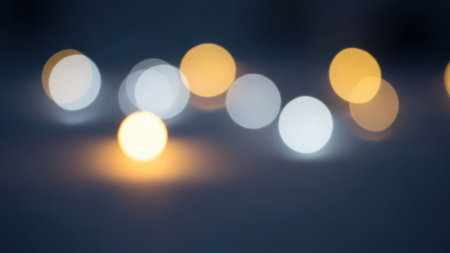 Defocused abstract background with bokeh defocused lights, bokeh background.の素材