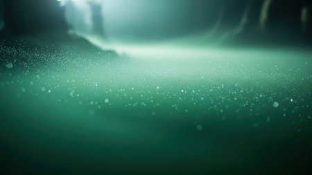 abstract green background with bokeh defocused lights and shadowの素材