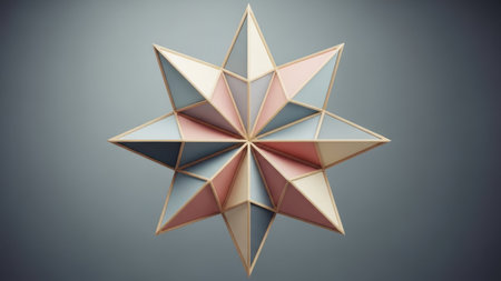 3d illustration of a golden star on a gray background. 3d renderingの素材