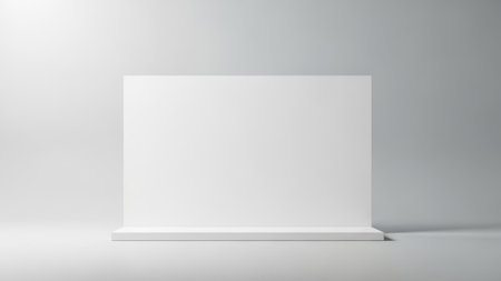 Blank white trade show booth on grey background. 3d renderingの素材