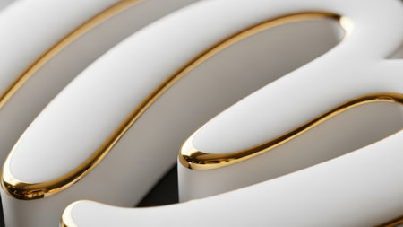 3d render of a stack of white and gold alphabetsの素材