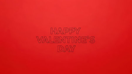 Valentines day background. Happy Valentines day text on red backgroundの素材