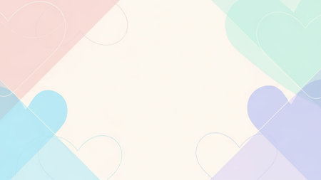 abstract pastel color background with heart shapes for valentine's dayの素材