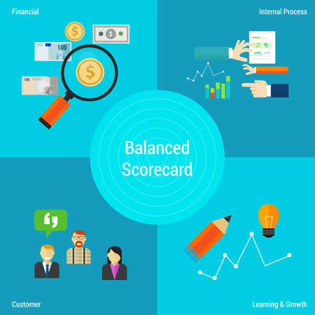 Balanced scorecard in vector flat styleのイラスト素材