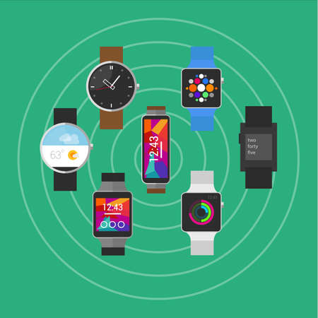wearables smartwatchのイラスト素材