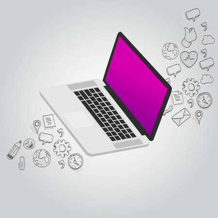 laptop notebook function icon illustration in vectorのイラスト素材