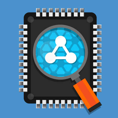 nano technology chip modern research tech digitalのイラスト素材