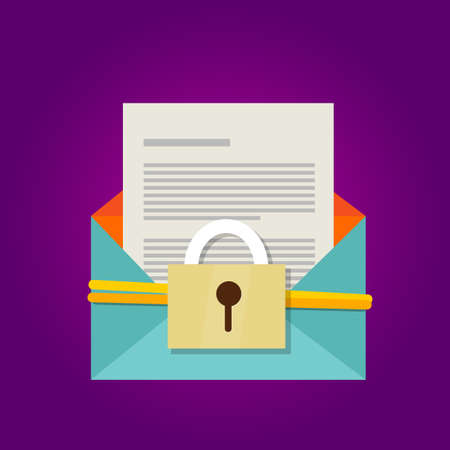 email secure document protection security hacking vector keyのイラスト素材