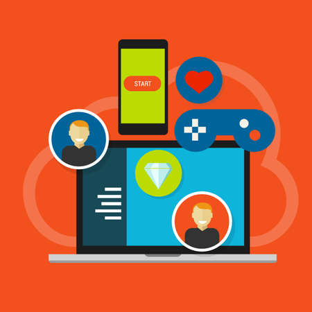 gamification game online gaming gamifyのイラスト素材