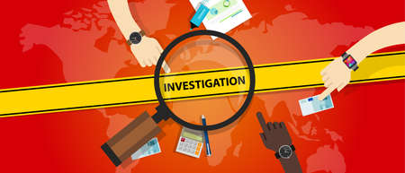 investigation police yellow line business internet crime vectorのイラスト素材