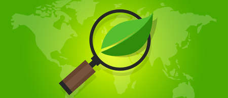 ecology eco friendly world map green leaf symbol environment vector