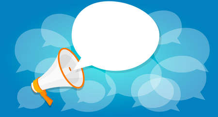 megaphone announce speaker shout online public relation marketing digital vectorのイラスト素材
