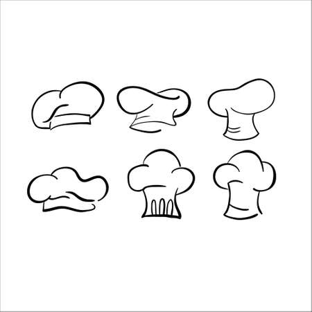 chef hat sketch vector drawing cap white illustrationのイラスト素材
