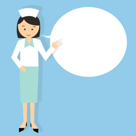 nurse talk buble message blank text medical vector illustrationのイラスト素材