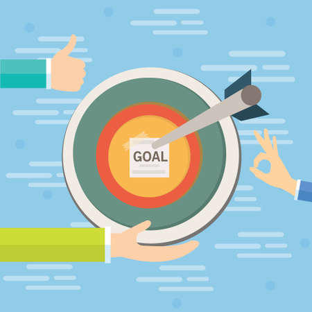 business goals target concept illustration flatのイラスト素材