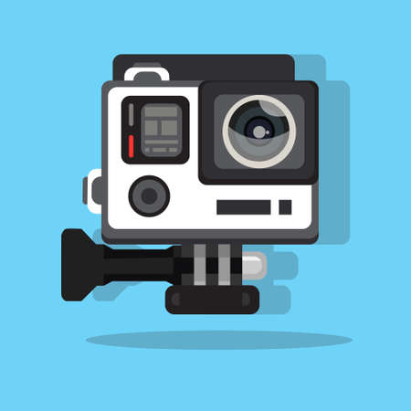 high definition photo video go camera pro action flat vector illustration carのイラスト素材