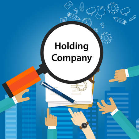 Holding Company Types of business corporation organization entityのイラスト素材