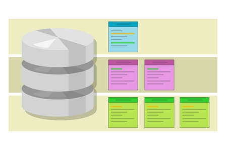 data table query database index symbol vector illustration concept flat