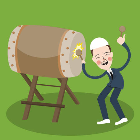 ramadhan celebration with drumのイラスト素材