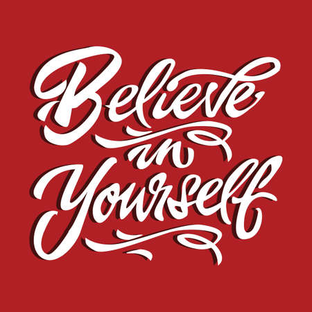 believe in yourself quote motivational poster typography card vectorのイラスト素材