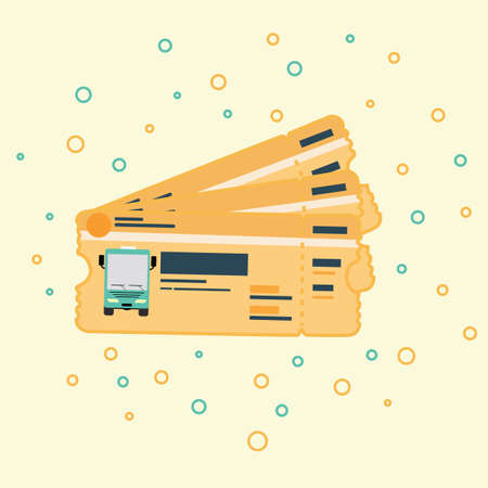 stack of bus ticket flat vector drawing illustration vectorのイラスト素材