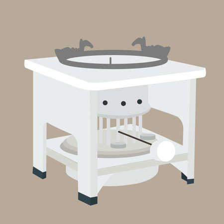 traditional kerosene stove cooking appliance old vectorのイラスト素材