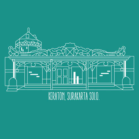 Indonesia yogyakarta surakarta historic building keraton vectorのイラスト素材