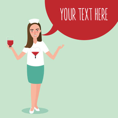 nurse woman ask blood donation life medic heart transfusion vectorのイラスト素材