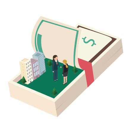 money negotiation property business investment vector transactionのイラスト素材