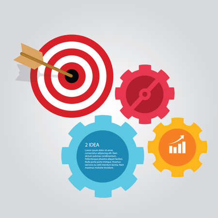 Business target infographic dart board arrow concept of goals achievement world map vectorのイラスト素材