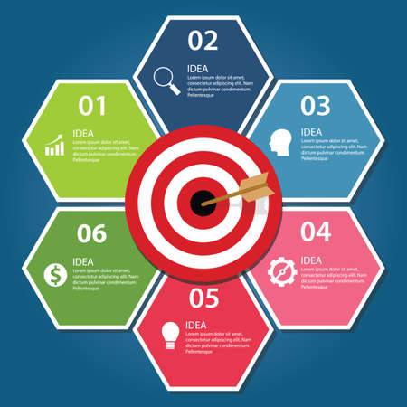 Business target infographic dart board arrow concept of goals achievement vectorのイラスト素材