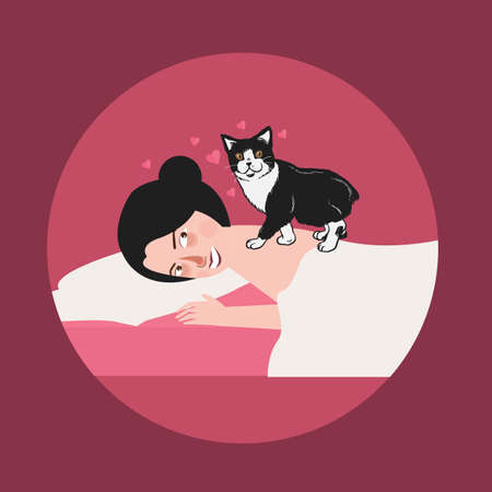 message by kitten cat care love relax vectorのイラスト素材