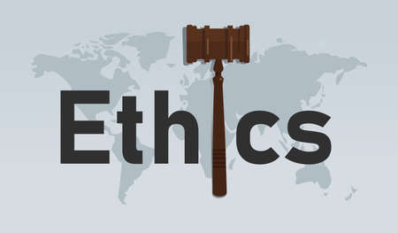 ethics and law symbol of ethical moral in decision making hammer symbolのイラスト素材