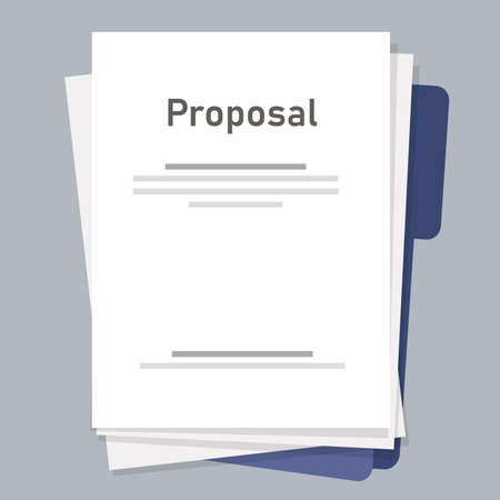 proposal document for project submission request purchasing sales paperのイラスト素材