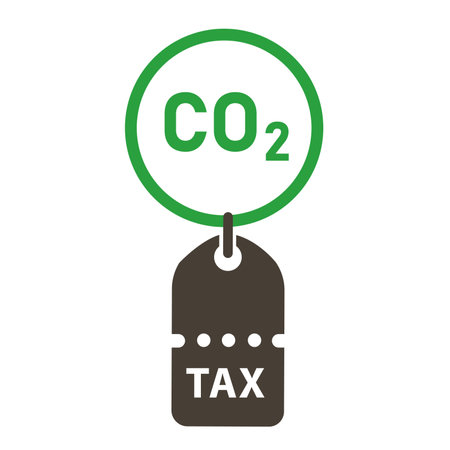 Carbon tax price label of CO2 emissions compensation iconのイラスト素材