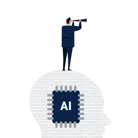 AI powerd leadership decision making vision future chip artificial intelligenceのイラスト素材